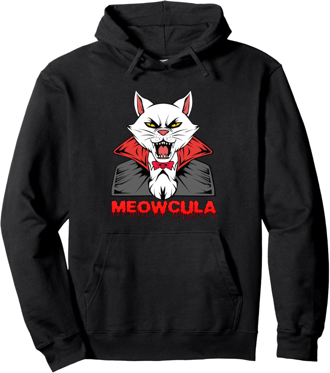 Meowcula Goth Vampir Katze Halloween Pullover Hoodie