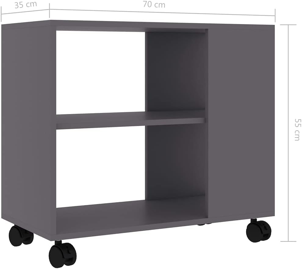 FIRBNUS Beistelltisch Grau 70x35x55 cm Beistelltisch Sofa Beistelltisch Schmal Beistelltisch Rollen