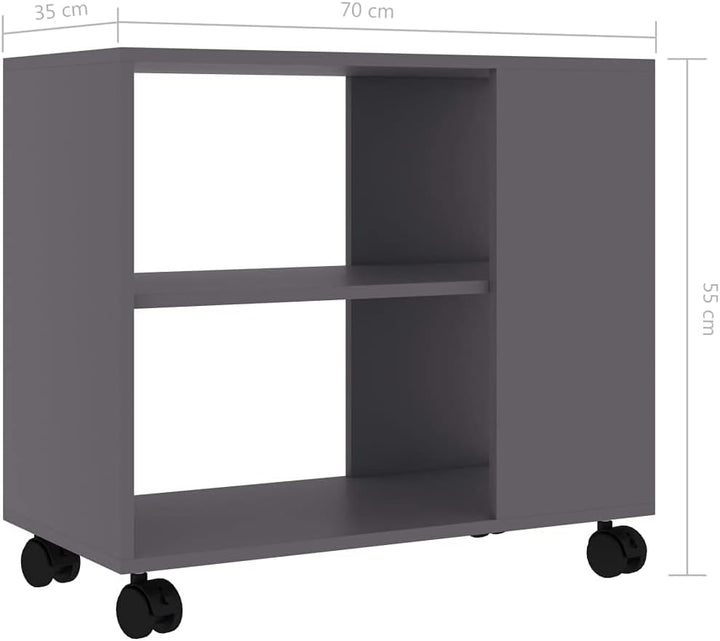 FIRBNUS Beistelltisch Grau 70x35x55 cm Beistelltisch Sofa Beistelltisch Schmal Beistelltisch Rollen