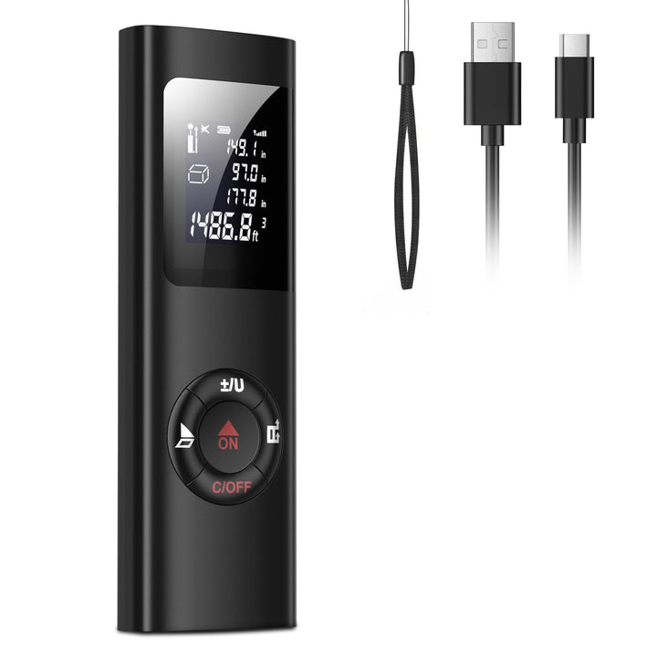 Laser Entfernungsmesser, IPSXP 60M 196Ft USB Aufladbar Laser Digital Distanzmessgerät, Tragbares Dis