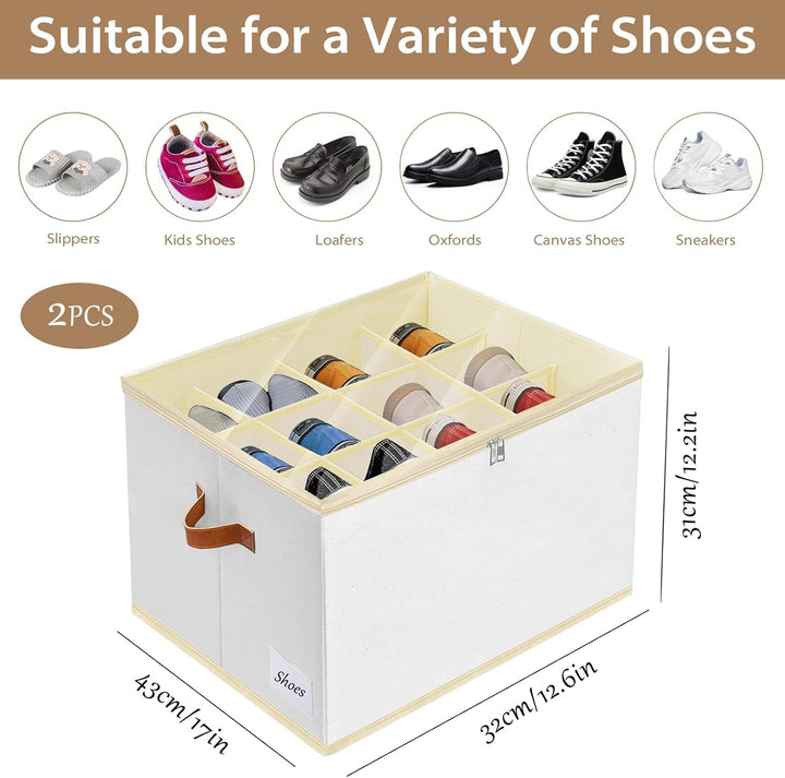 Schuhorganizer Schuhschrank - 24-Zellen Schuhboxen Stapelbar Schuhregal Platzsparend für Schrank - 2