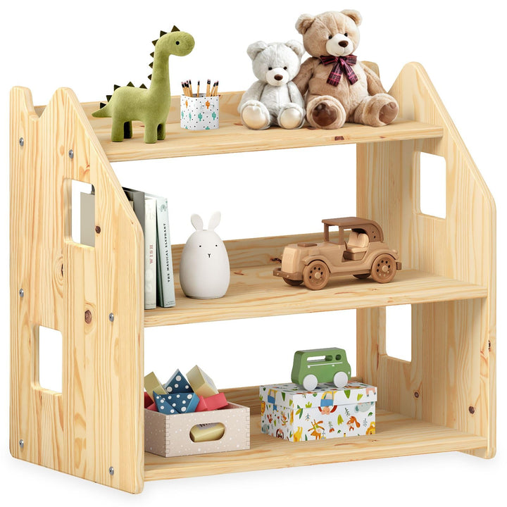 IDIMEX Kinderregal Yasmin 3 Ablagen Natur - Montessori Regal für Spielzeug und Bücher, Kinderzimmer