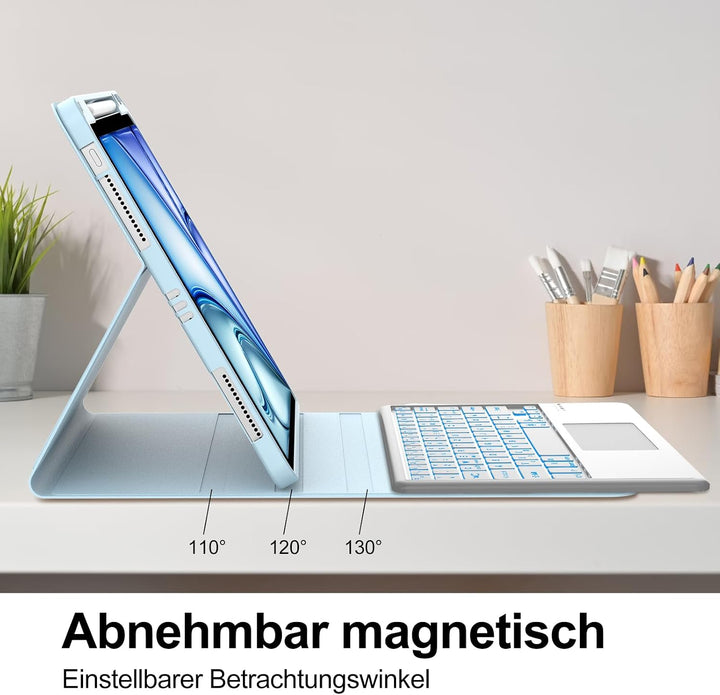Tastatur für iPad Air 13" M4 2026/M3 2025/M2 2024 mit Touchpad, Hülle Tastatur für iPad Pro 12.9 6/5