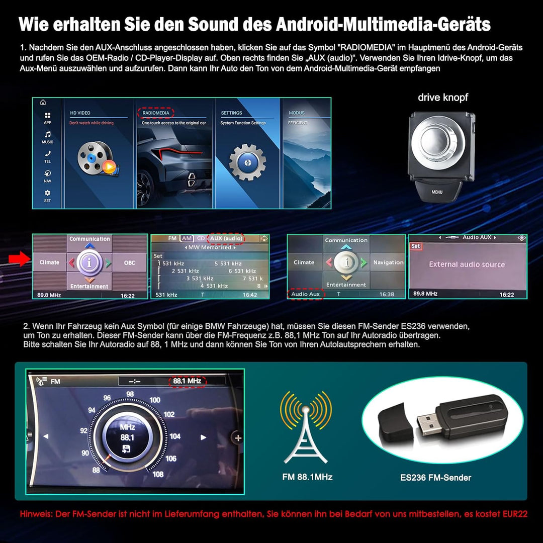 Erisin 12.3 Zoll Qualcomm 8-Kern 8GB+128GB Android 14 Autoradio mit GPS Navi für BMW 3er E90 E91 E92