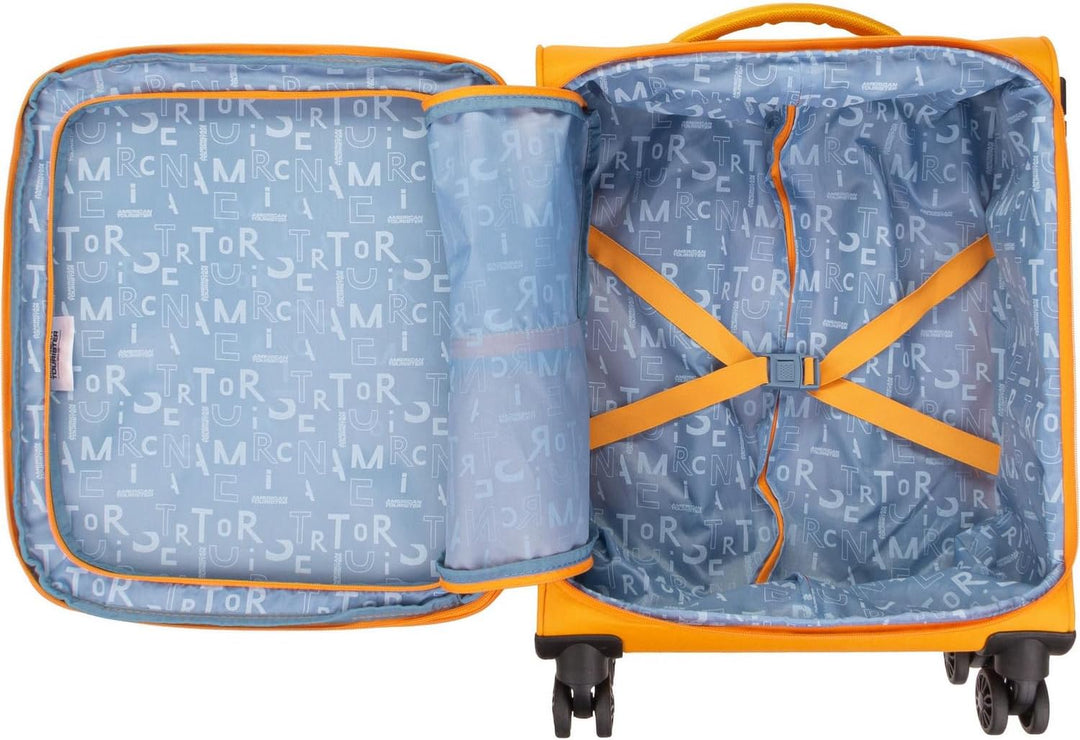 American Tourister Pulsonic - Spinner S, Erweiterbar Handgepäck, 55 cm, 40.5/43.5 L, Gelb (Sunset Ye