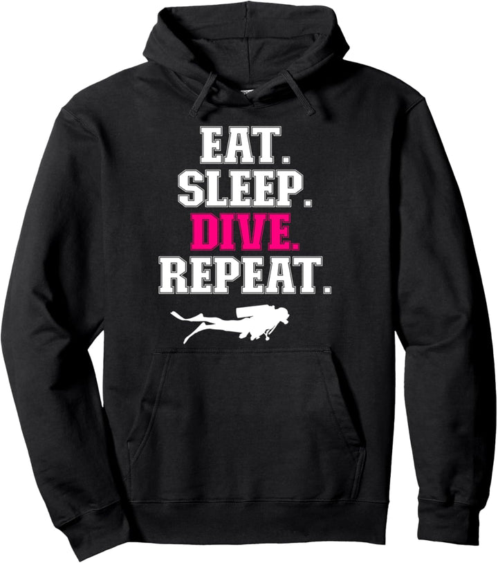 Tauchen Taucher Taucherin Diver Eat Sleep Dive Repeat Pullover Hoodie