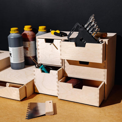 Creative Deco Kleine Kommode aus Holz | 5 Schubladen | 36 x 20 x 28,5 cm | Schreibtisch-Organizer |