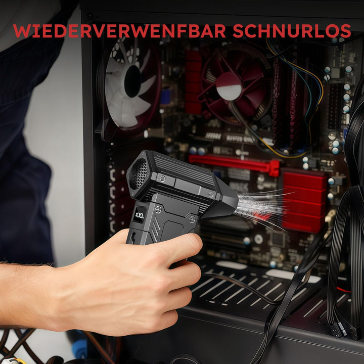Anruzon Electric Air Duster, 350000RPM Super Power Elektrische Staubgebläse mit 12000 mAh Akku Compr