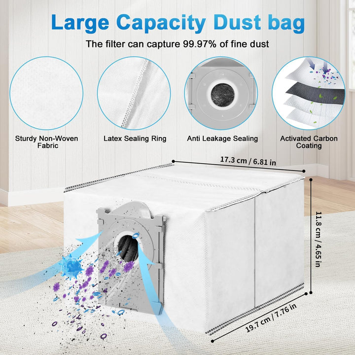 Zubehörset für ECOVACS DEEBOT T80 Omni Saugroboter, 1 Hauptbürste, 2 Rolle Wischtücher, 4 HEPA-Filte