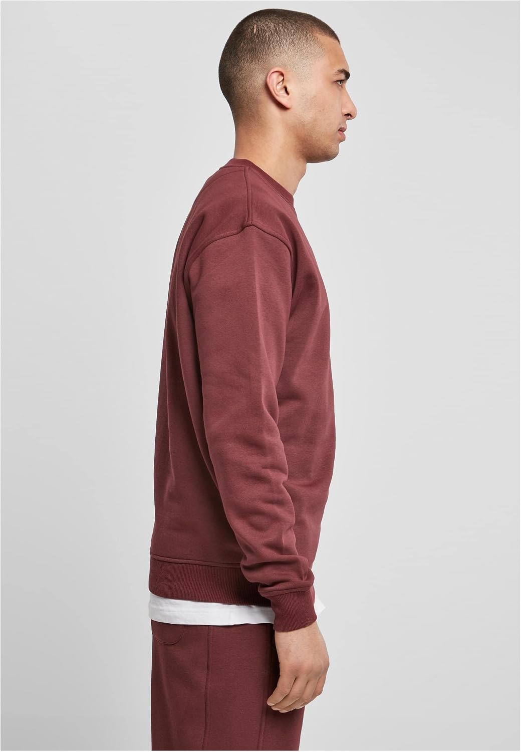 Urban Classics Herren Sweatshirt Crewneck Fleece-Sweatshirt, lässiges Sweatshirt für Männer, Loose F