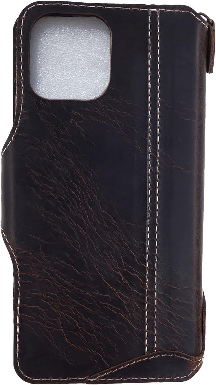 Yogurt Lederhülle für iPhone 14 Pro, Hülle Ledertasche Echtleder Case Handyhülle für iPhone 14 Pro,