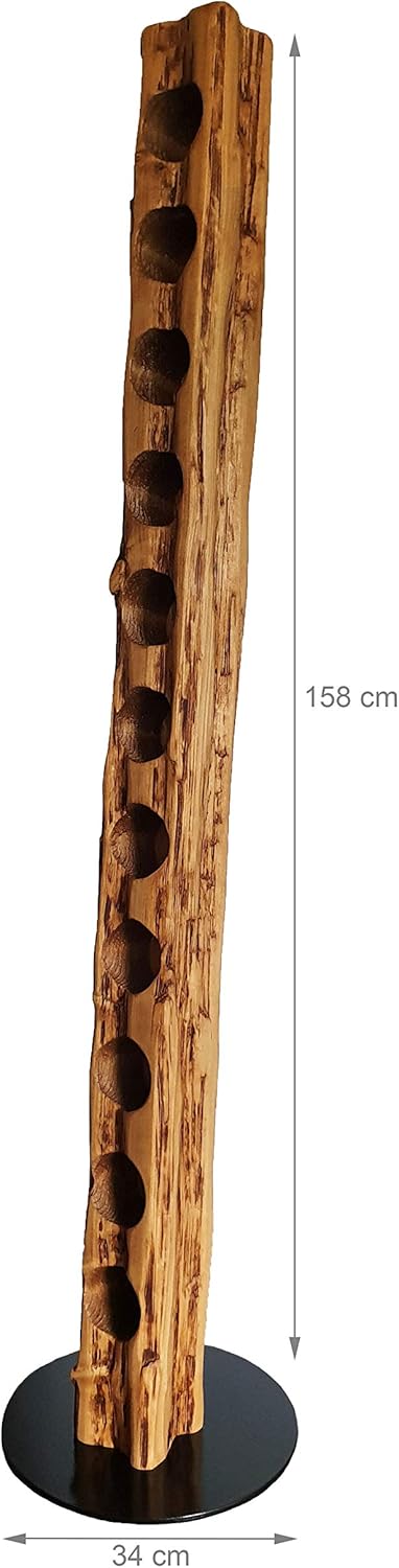 Wood & Wishes – Rustikaler Weinständer, Weinregal, Weinhalter aus massivem Holz; gefertigt in Handar