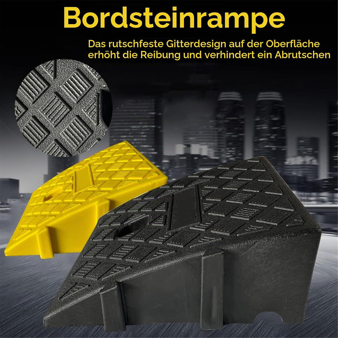 Bordsteinrampe 11/13 cm Hohe, Auto Rampen Kunststoff, Tragbare Robuste Schwellenrampe für Auto Einfa
