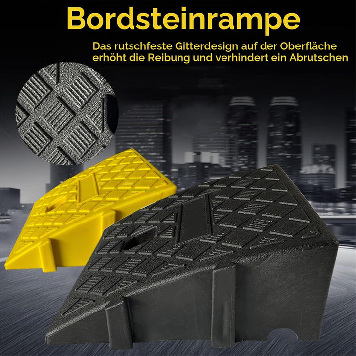 Bordsteinrampe 11/13 cm Hohe, Auto Rampen Kunststoff, Tragbare Robuste Schwellenrampe für Auto Einfa