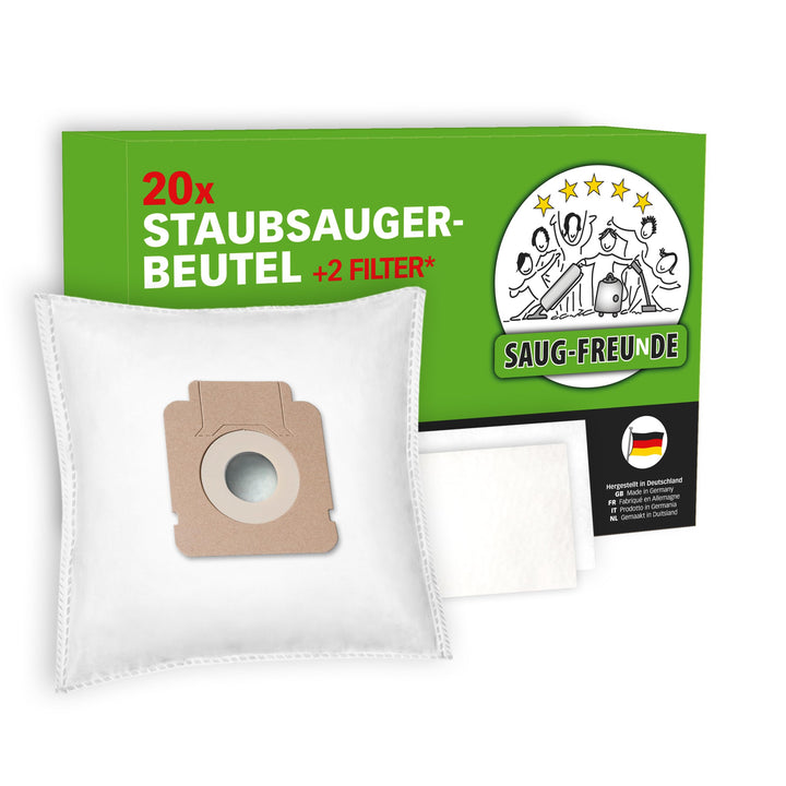 SAUG-FREUnDE I 20 Staubsaugerbeutel für SEVERIN BC 7035 S'Power snowlight, ähnlich SEVERIN SB 7211 (