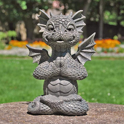 Lewpox Gartendeko Statue, Harz Drachen Statue,Yoga Drache,Glücksdrache,Drache Garten Figur,Ornamente