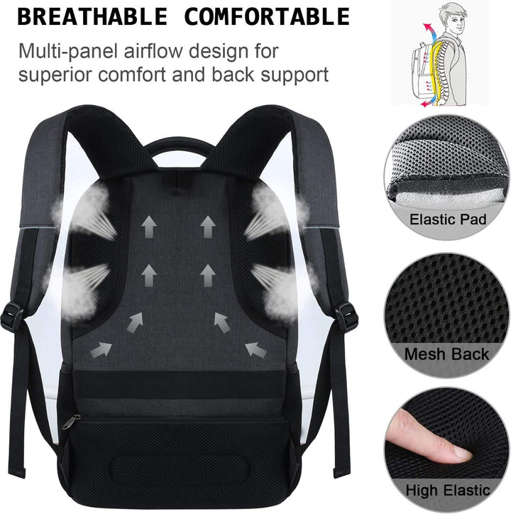 marcello Laptop Rucksäcke mit USB-Ladeanschluss Herren Damen für Arbeit Schule Uni Schulrucksack für