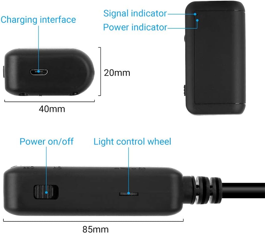 Endoskop WIFI Endoskopkamera mit licht Inspektionskamera Borescope HD 1920P 5,0 Megapixeln 5,5mm 5m