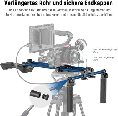 NEEWER Universal Shoulder Rig Set, 16"/40cm Erweitertes 15mm Stange Unterstützung System Kamerastabi