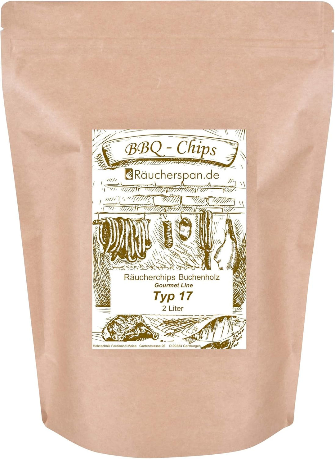 Smoker-Chips Räucherchips Buche Kirsche Erle Apfelholz 2L BBQ Chips (Bu ERL Ki Ap je 2L), Bu Erl Ki