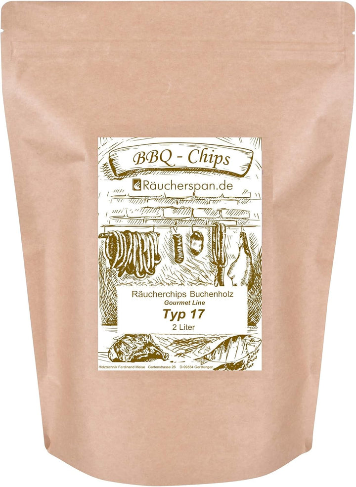Smoker-Chips Räucherchips Buche Kirsche Erle Apfelholz 2L BBQ Chips (Bu ERL Ki Ap je 2L), Bu Erl Ki