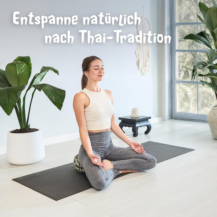 Livasia Meditationskissen Stern, Yogakissen mit Kapok, Pouf, Bodenkissen sternförmig Yoga Zen Medita