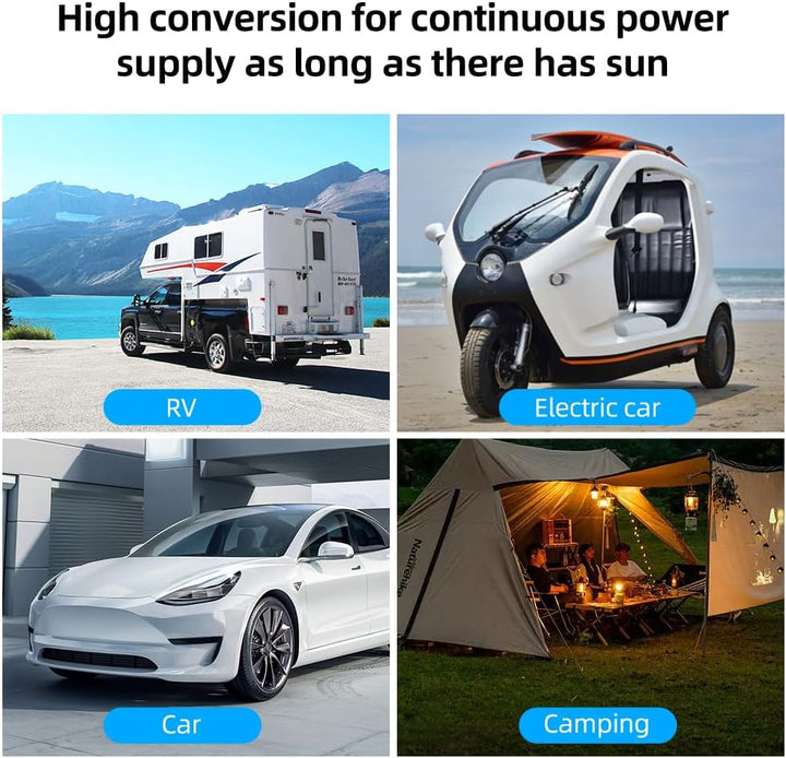 Solarpanel, 20 W, 12 V, monokristallines Solarpanel + Laderegler 10 A PWM + Batterieclips 22 % hohe