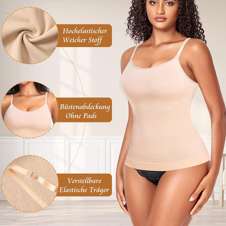 YARRCO Shape Unterhemd Damen Tank Top Bauchweg Shapewear Sport Tanktop Figurformendes Trägertop Body