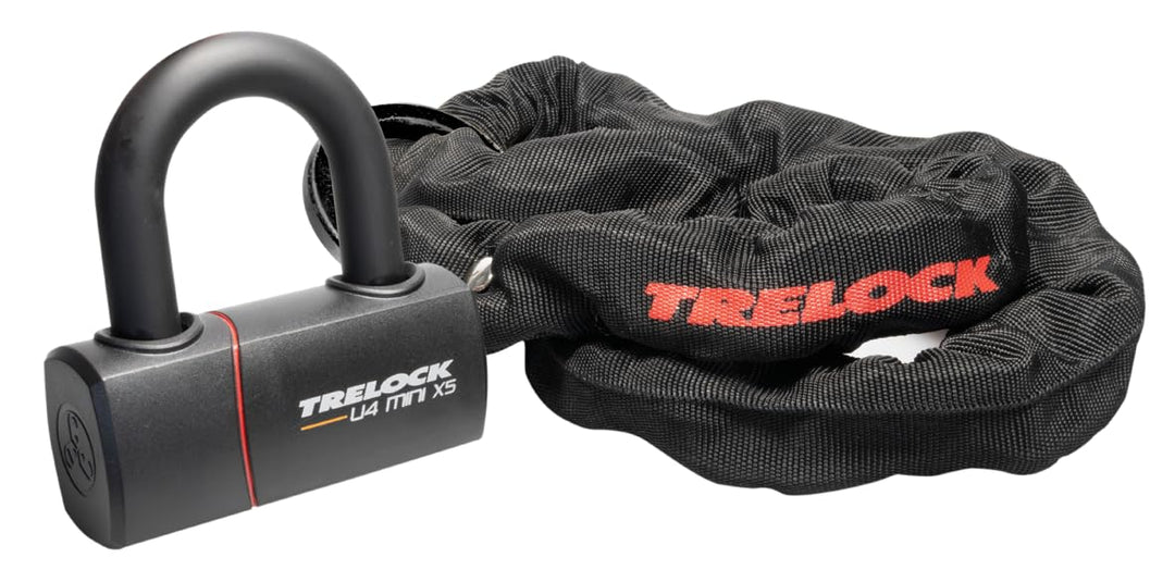 TRELOCK LC 680 Kettenschloss mit U-Lock – Länge 110 cm – Sicherheitslevel 18 – Hohe Sicherheit