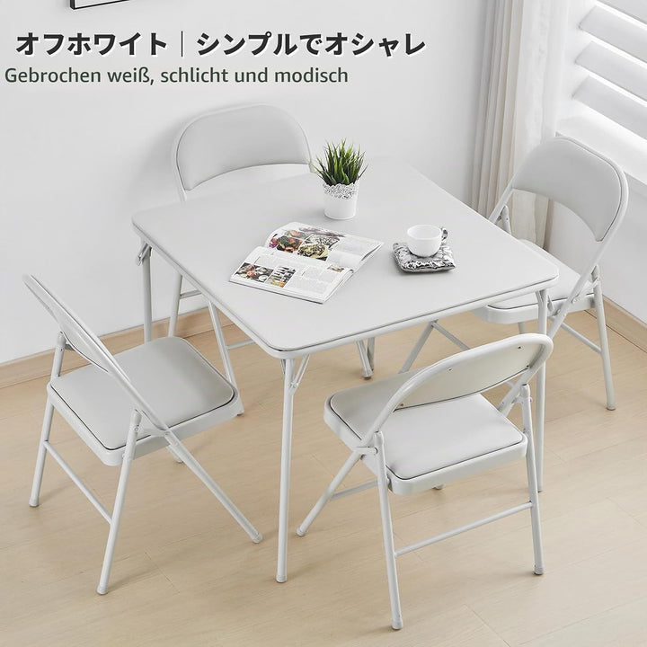 BOOSDEN Klapptisch, Weiss, Klappbar Tisch als Campingtisch, Gartentisch, Balkontisch, Esstisch, Falt