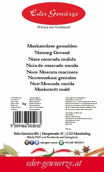 Eder Gewürze - Muskatnüsse gemahlen - 1kg