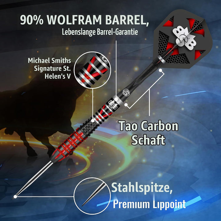 Shot! Steel Darts Michael Smith Bully Boy Tenacious 90% Tungsten Steeltip Darts Steeldart Hochwertig