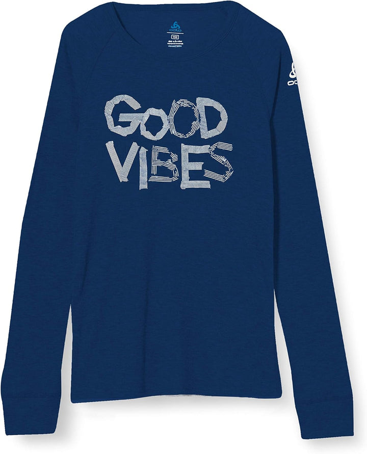 Odlo Kinder Suw Top Crew Neck L/S Active Originals W-150509 Sweatshirt 164 Estate Blue - Graphic Fw2
