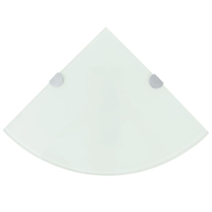 vidaXL Eckregal mit Halterungen Glasboden Bad Ablage Glasplatte Weiss 25 x 25 cm