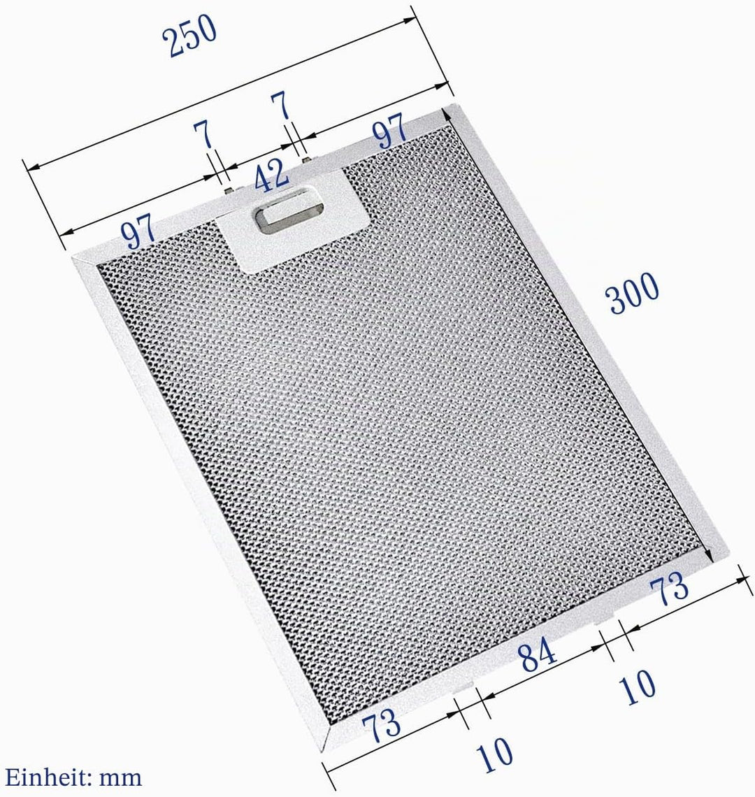 Amazinpure 2X 300 x 250 mm Universal Dunstabzugshaube Metallgewebefilter kompatibel mit Bosch Neff S