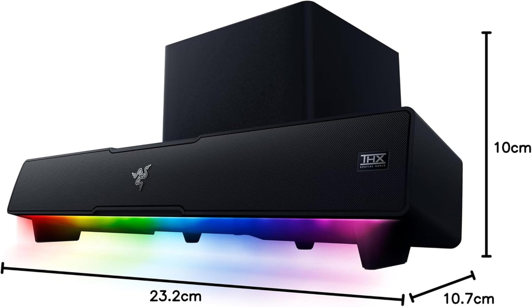 Razer Leviathan V2 - PC-Gaming-Soundbar (mit Dolby 5.1 Surround Sound, leistungsstarkem Subwoofer fü