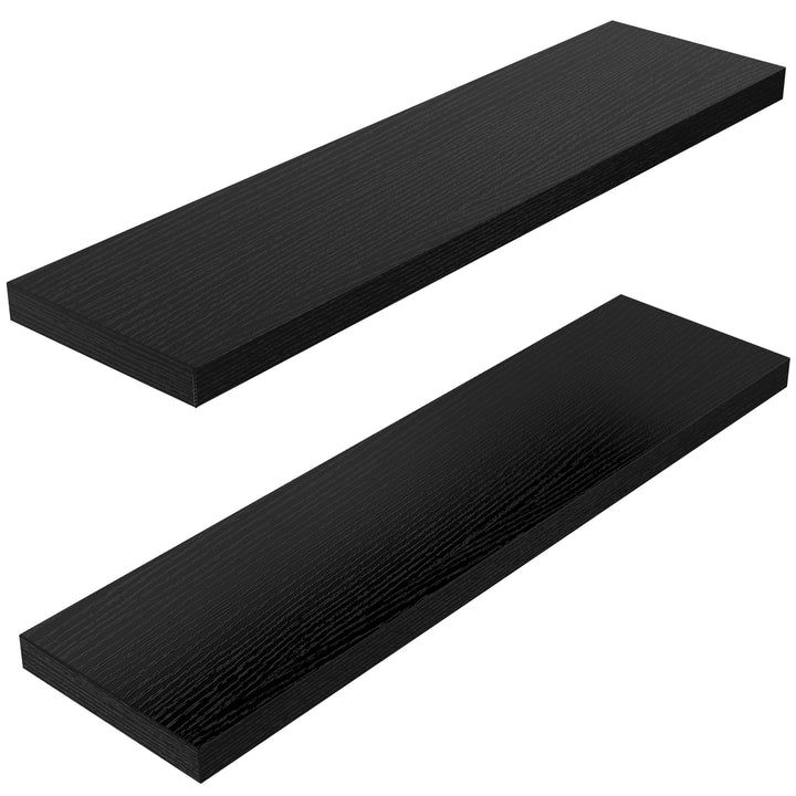 STOREMIC Wandregal Regalbrett schwarz 60cm, Regale für die Wand 2er-Set, Schweberegal mit der höchst