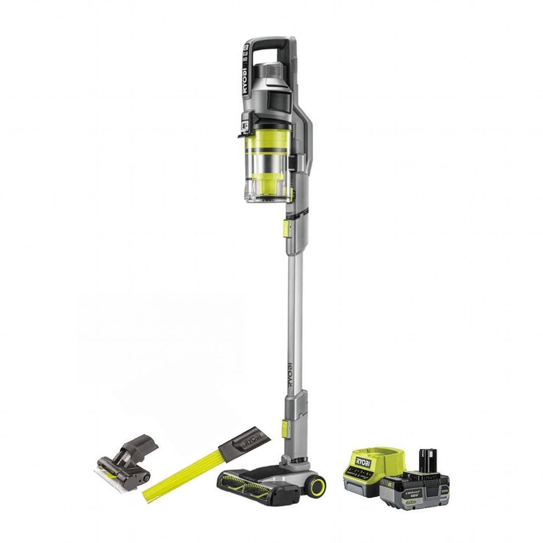RYOBI 18 V ONE+ Akku-Staubsauger RSVS18-1X40GL, 30 AW Saugleistung, Dual-Zyklon-Filtration, HEPA-Fil