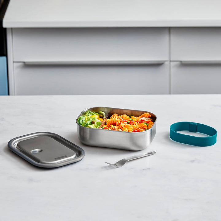 BLACK + BLUM Lunchbox Edelstahl 1L | Ozean | 3-in-1 | Vakuumverschluss- 100% auslaufsicher | inkl. G
