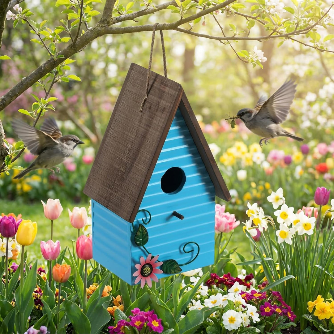 Vogelhaus, Nistkasten für Vögel zum Aufhängen für Garten, Balkon,Terrasse - Dekoratives Vogelhäusche