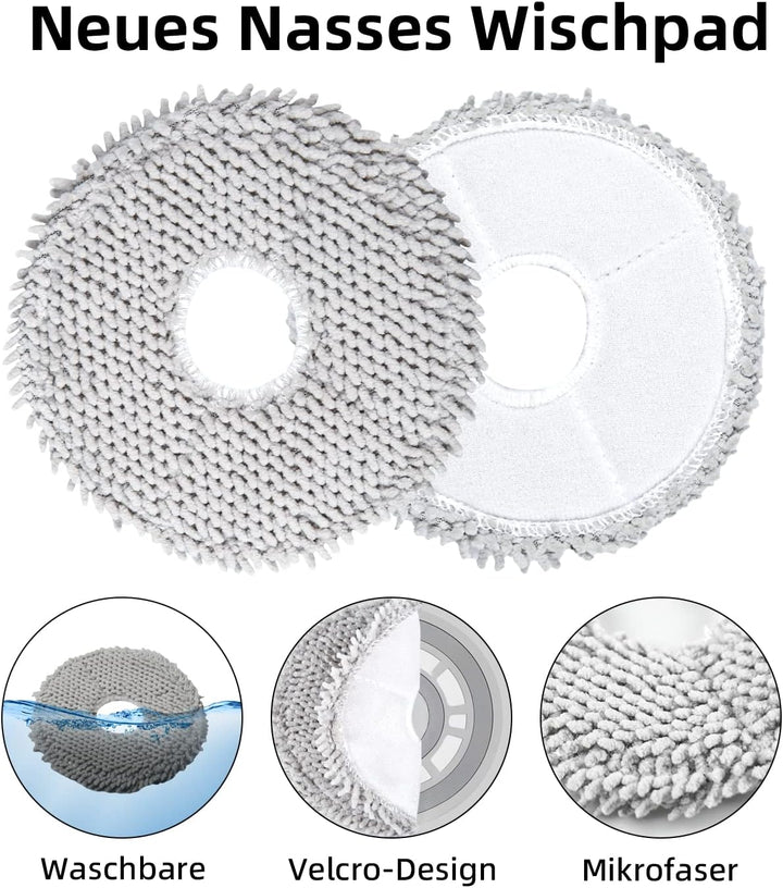 18 Stück Zubehör für Dreame L10s / L10 Ultra Saugroboter mit 1 Hauptbürste 6 Wischtücher 4 Filter 6
