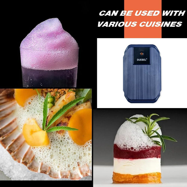 DUEBEL Schaumgenerator-Kit für molekulare Gastronomie Kochen – wiederaufladbar, tragbar, effizientes