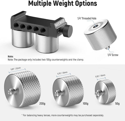 NEEWER Gimbal Gegengewichte und Klemme Kit, Kompatibel mit DJI Ronin RS3 Pro/RS3/RS2/RSC2/ZHIYUN Cra
