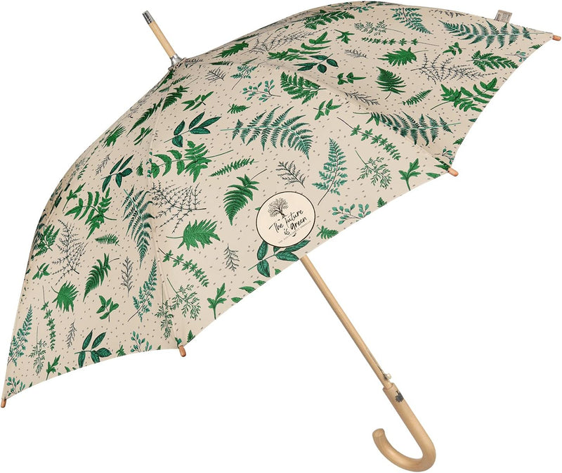 PERLETTI GREEN Regenschirm Gross Ökologisch Damen - Regen Stockschirm Automatik Eco Naturverbunden U