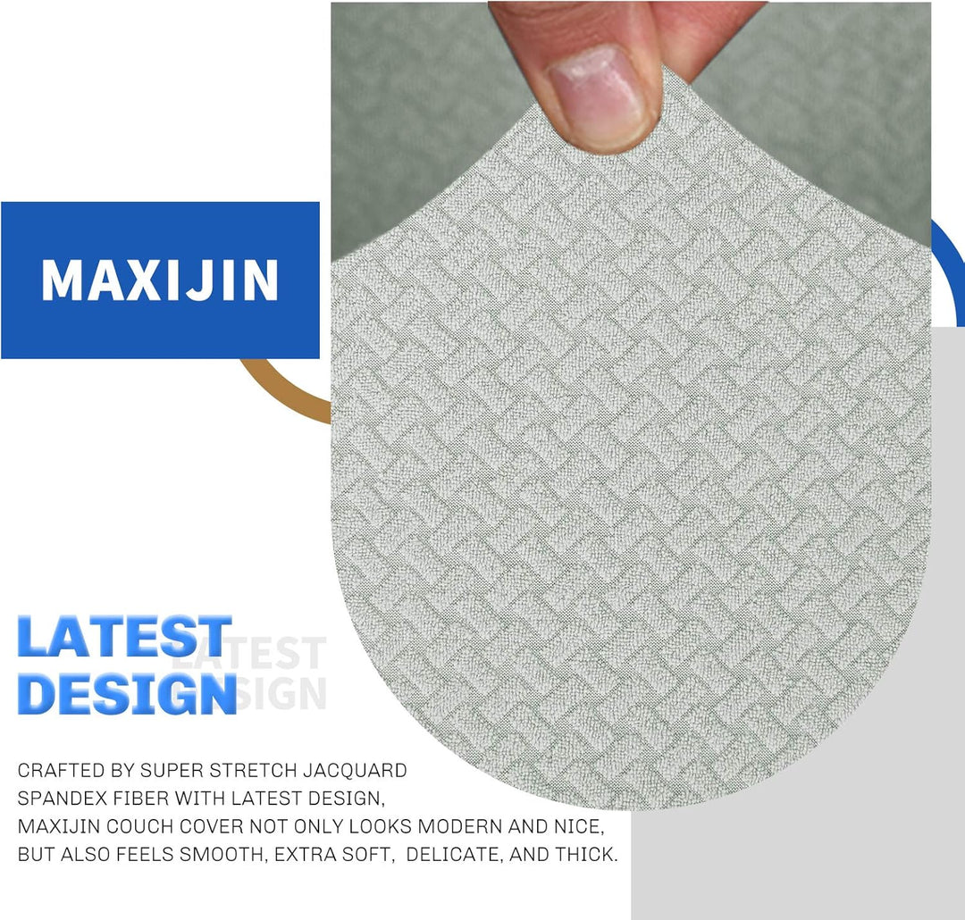 MAXIJIN Creative Jacquard Couchbezüge für 2-Sitzer, Super Stretch rutschfeste Liebessitz Sofabezug f
