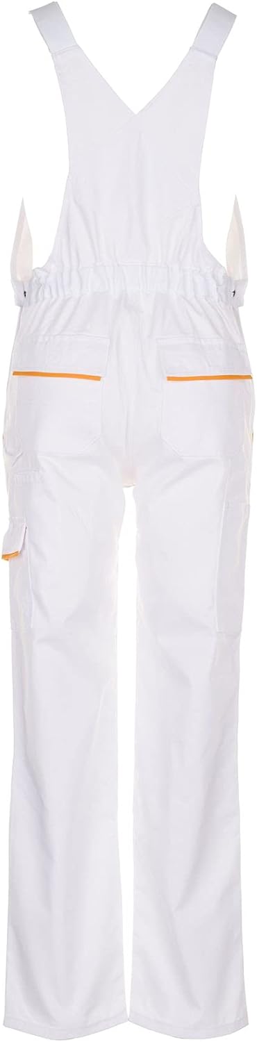 Planam Highline Herren Latzhose reinweiss gelb Modell 2337 Grösse 44 reinweiss/gelb 44, reinweiss/ge