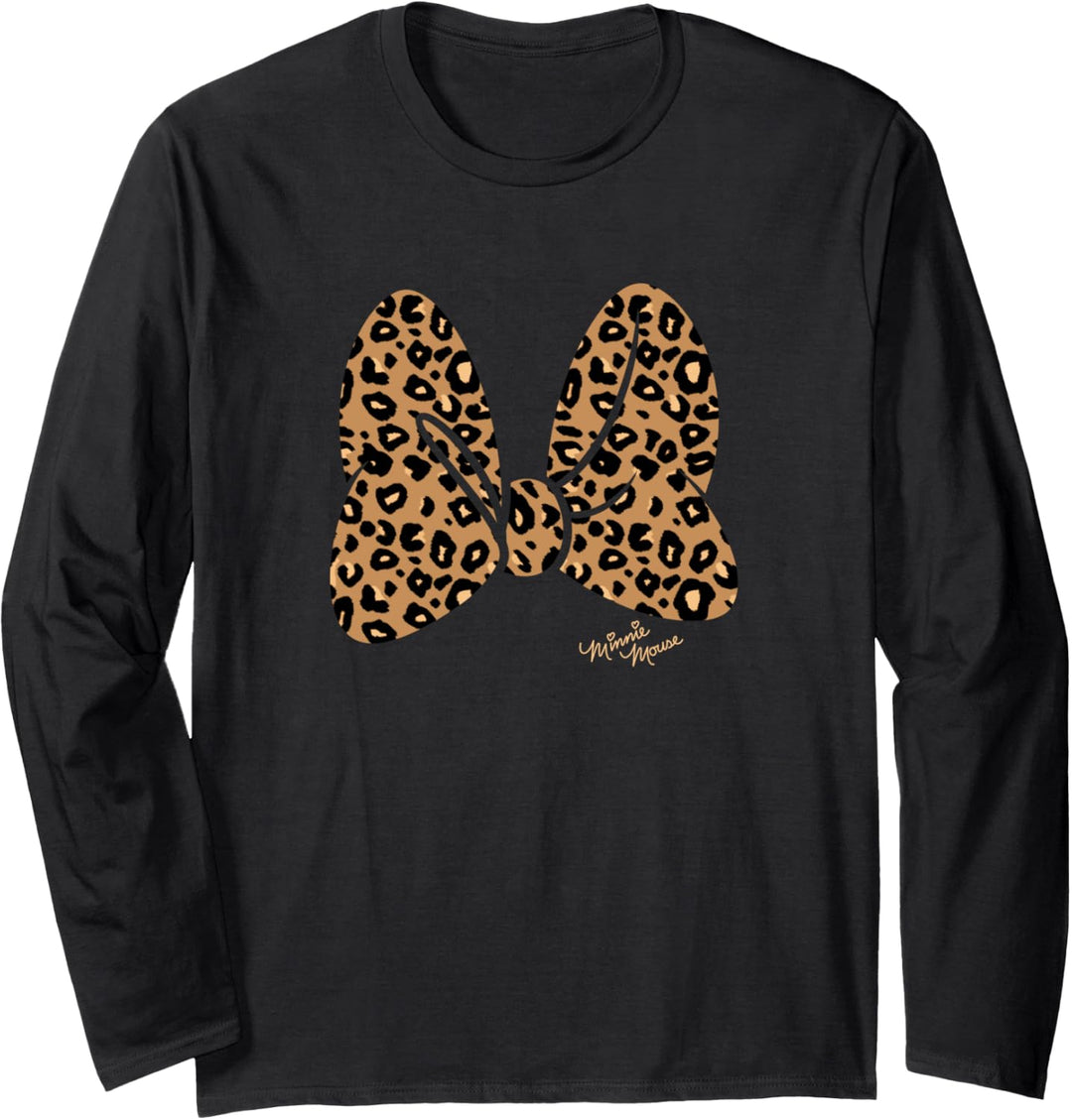 Disney Minnie Mouse Leopard Print Bow Langarmshirt