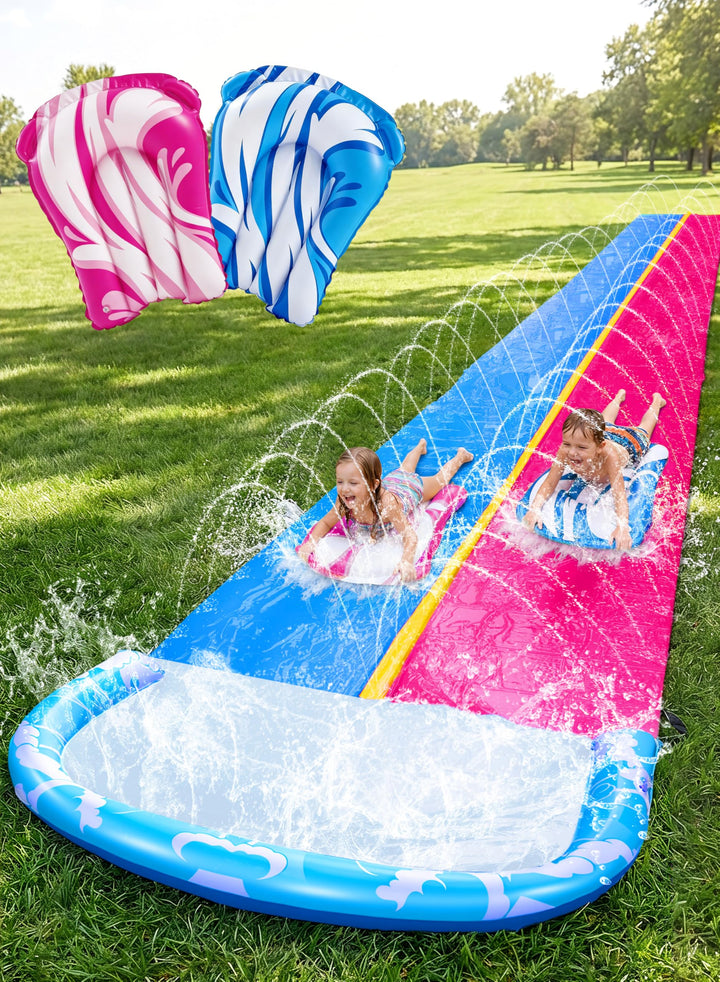 JOYIN 22,5ft/685.8cm Wasserrutsche und 2 Bodyboards, Garten-Wasserrutsche Sommer-Rutsch-Wasserrutsch