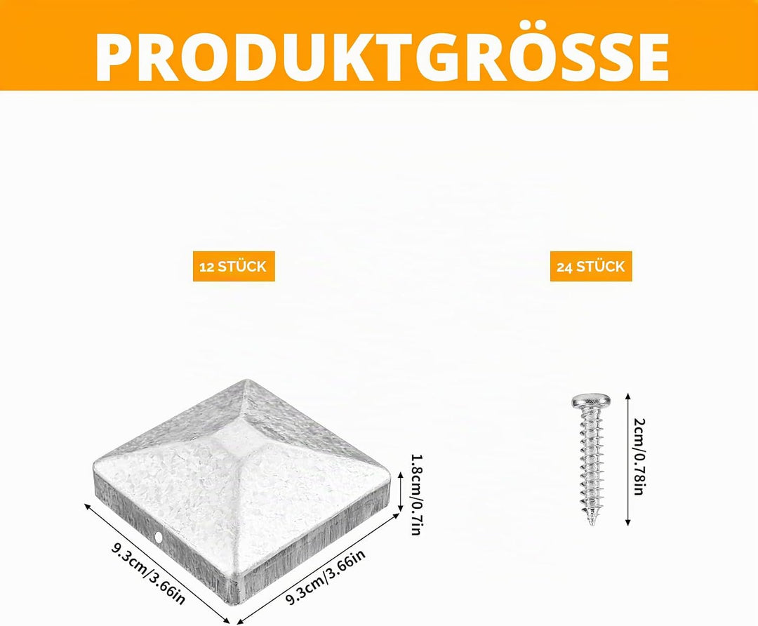 Pfostenkappe,12 Stück Pfostenkappen 7x7cm,Zaunpfosten Kappen,Zaunkappe Zierkappe,Pfostenabdeckung au