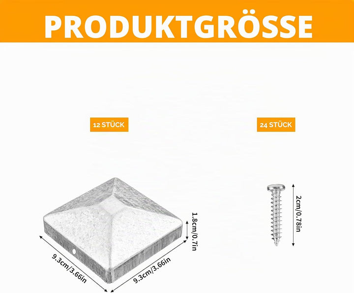 Pfostenkappe,12 Stück Pfostenkappen 7x7cm,Zaunpfosten Kappen,Zaunkappe Zierkappe,Pfostenabdeckung au